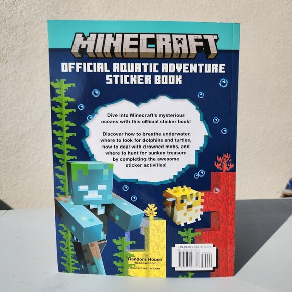 NEW Minecraft Official Aquatic Ocean Adventure Sticker Book 500 stickers - Picture 4 of 13